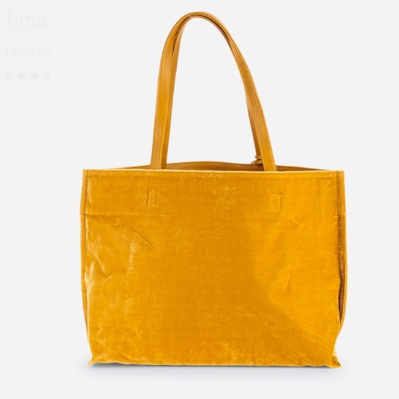 Handbags - Velvet mustard large tote bag nwot